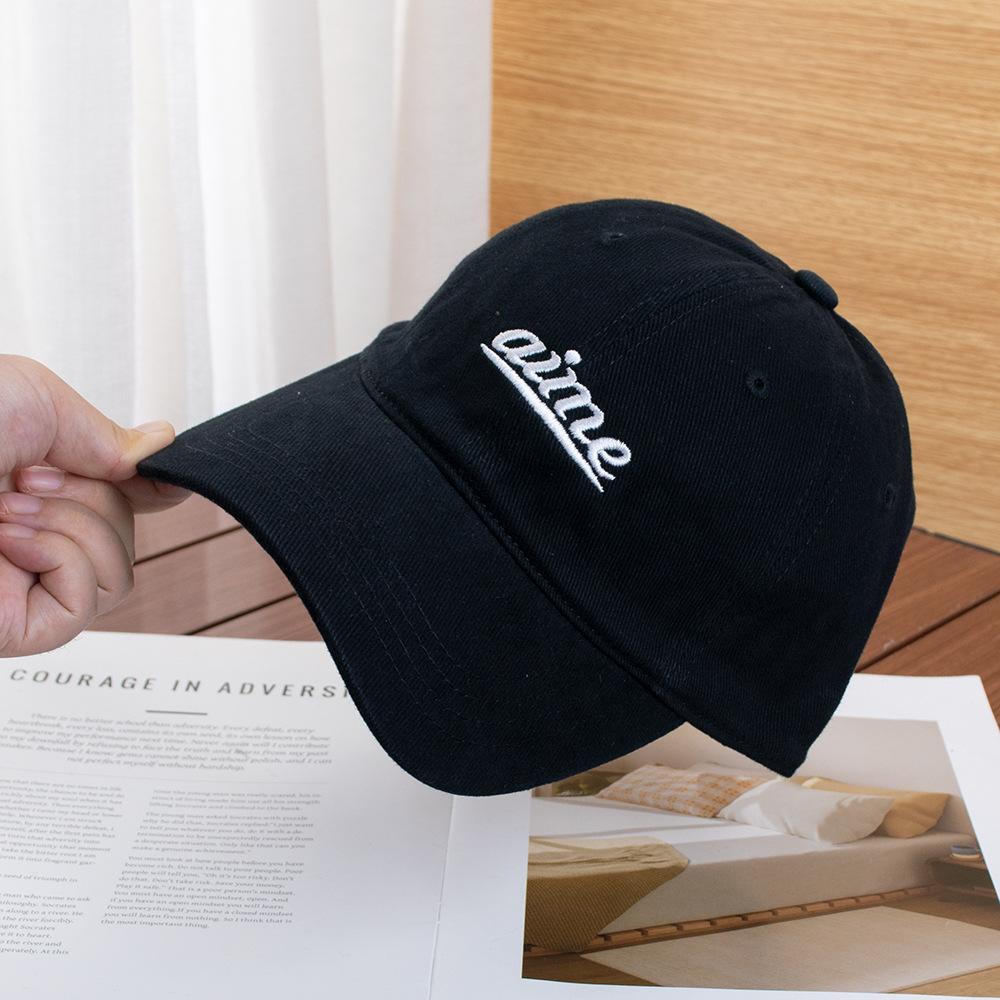 Autumn and Winter Simple Embroidery Letter Polished Cotton Baseball Hat Men's and Women's Big Head Circumference Casual Soft Top Thermal Cap