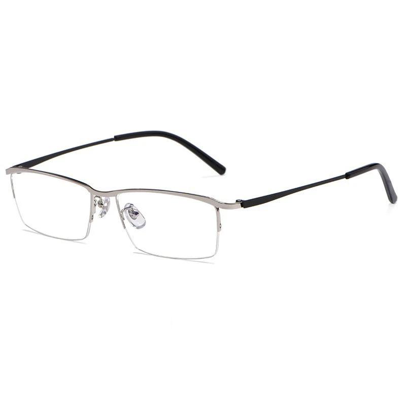 Unisex Business Men Women Near Sight Eyeglasses New Half Metal Frame Student Myopia Glasses Finished Optical Eyewear Diopter