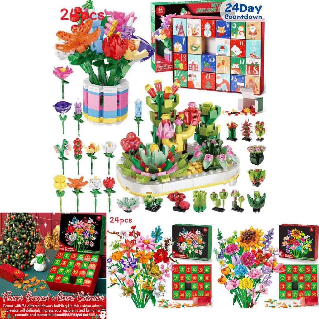 Blumenstrauß Weihnachtskalender Adventskalender Blind Box Mit DIY-Spaß für Feiertagsdekoration