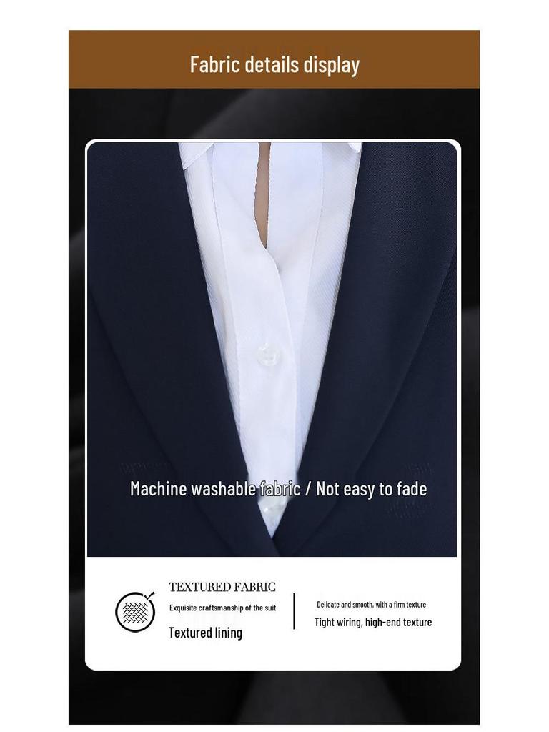 **Deep Gray Plus Size Women's Suit Jacket: Spring/Autumn Professional Formal Wear Set**