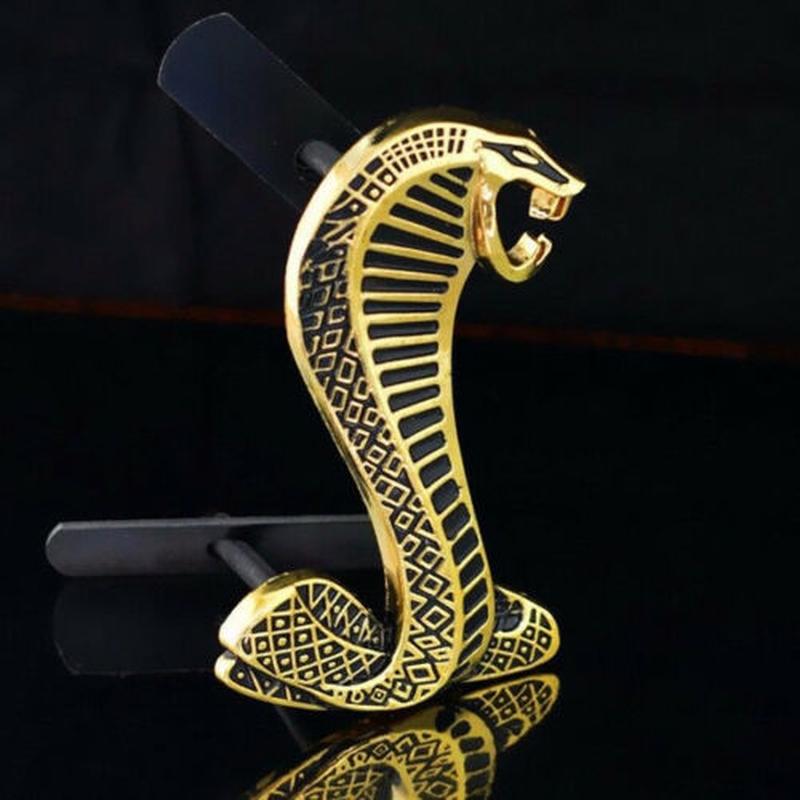 For Ford Mustang Cobra Snake Shelby Metal Front Grill Logo Emblem Badge Chrome