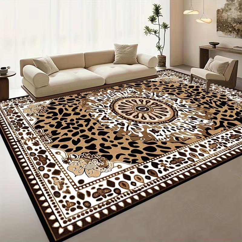 Vintage Persian Oriental Area Rug Red Blue Ethnic Floral Border Print Soft Floor Mat Traditional Bohemian Carpet For Living Room