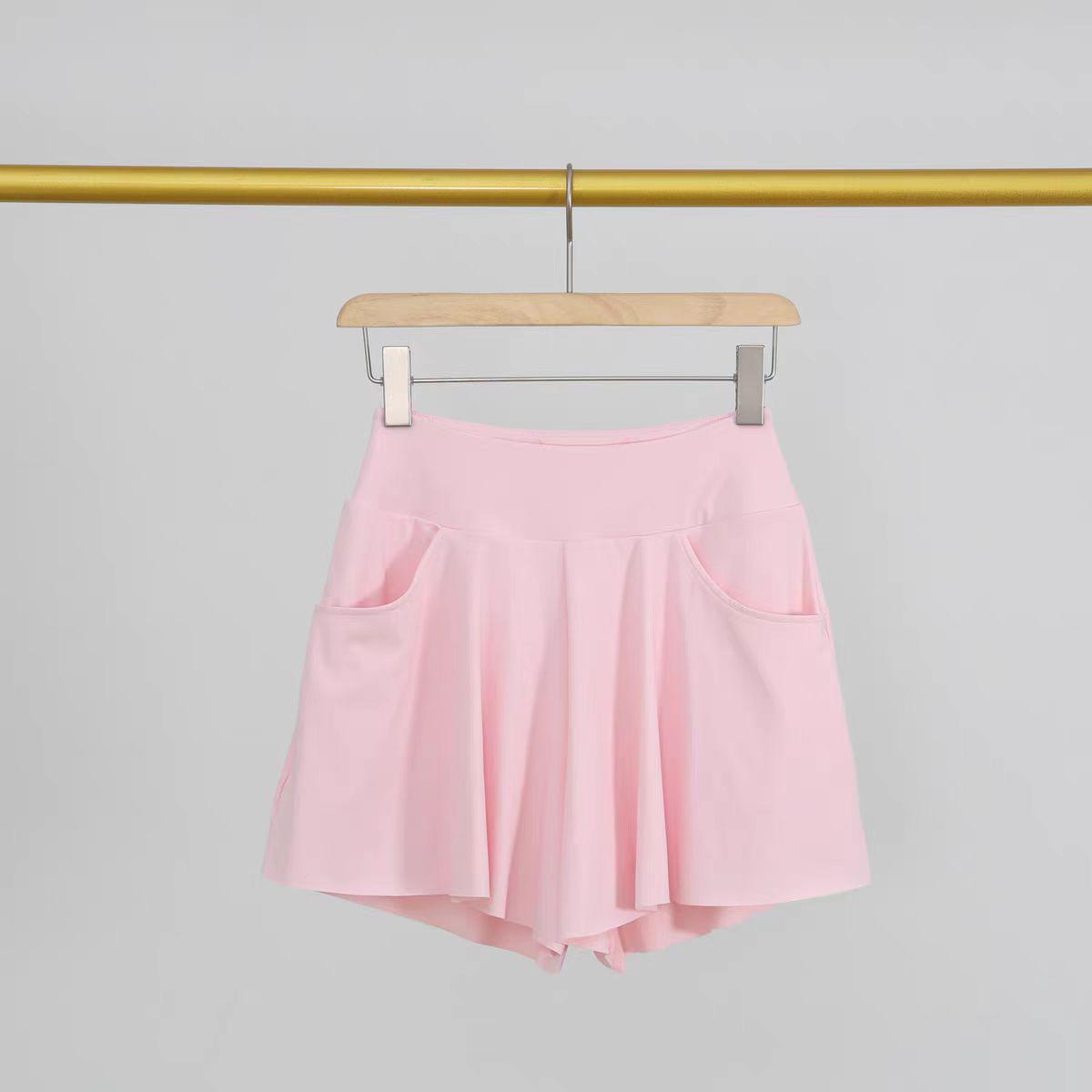 

Дышащие шорты для йоги с высокой посадкой и карманами для фитнеса и бега Small розовый