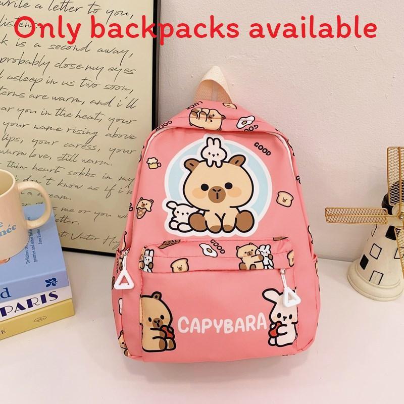 Themed Capybara Childrens Backpack With Letter And Cartoon Print For Use School
