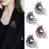 1Pc Luxury Rhinestone Horse Brooches Women Men Vintage Colorful Crystal Handsome Alloy Brooch Badge Pin New Year Jewelry Gift