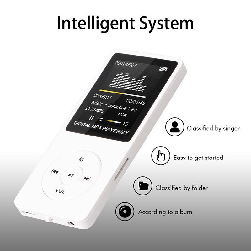New Sports MP4 MP3 Music Player Mini Portable Student 1.8 Inch Screen Card Slot MP4 Data Cable Earphone