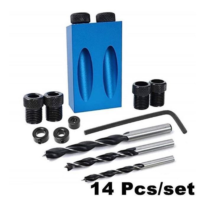Angle Hole Locator, 15 Degree Angle Drilling Kit for Wood with Template Guide Drill Bits and Multi-Holes CUTTING TEMPLATE
