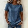 Women's Round Neck Short Sleeve T Shirt Loose Fit Casual Top Lightweight Soft Fabric Comfortable Everyday Wear