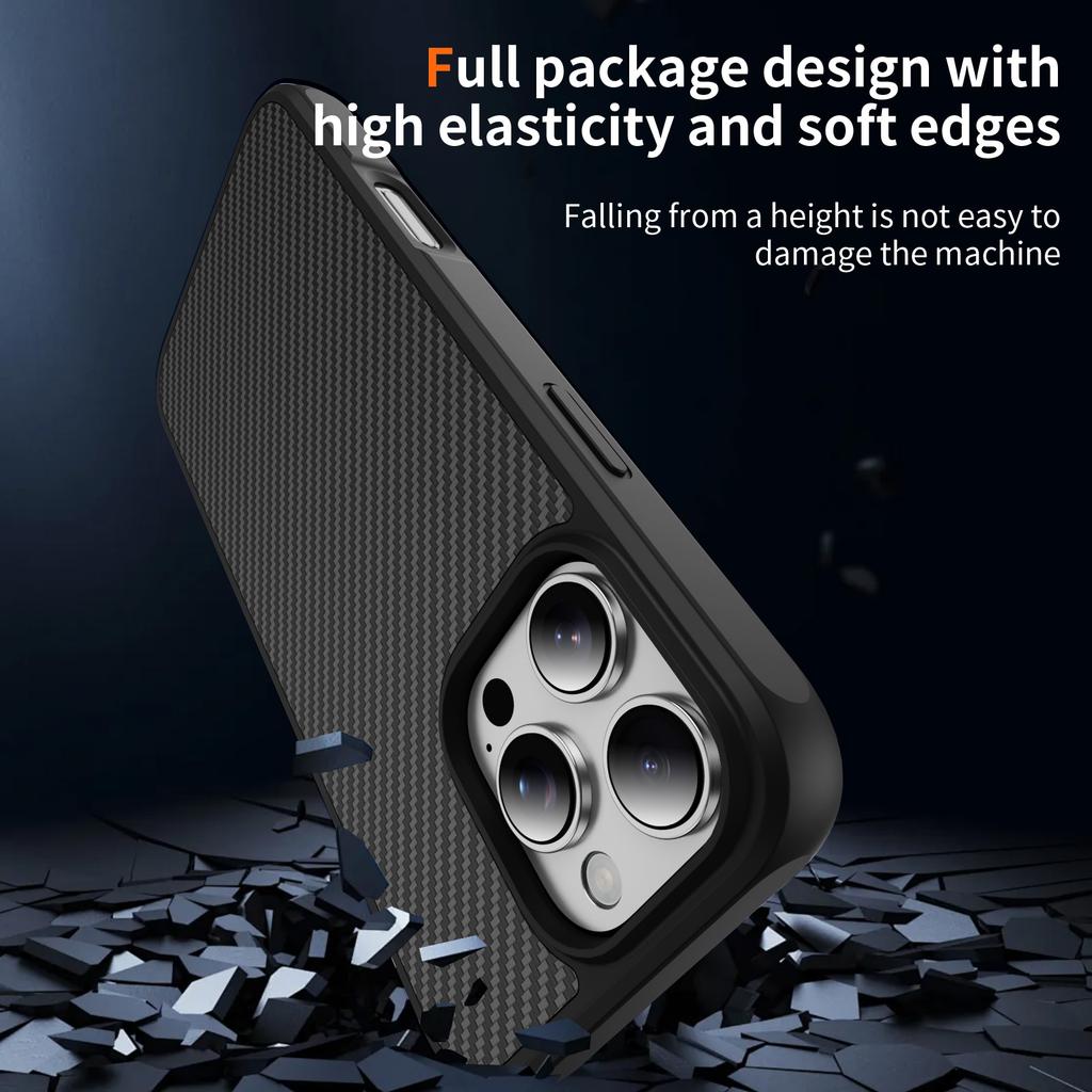 Carbon Fiber Texture Matte Bumper Case For iPhone 17 Air 16 16E 15 14 13 Plus Pro Max Slim Military Protection Hard Back Cover