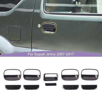 Αυτοκόλλητα κάλυμμα λαβής πίσω πόρτας αυτοκινήτου Διακοσμητικό κάλυμμα λαβής πόρτας προσαρμοσμένο για Suzuki Jimny 2007-2017 ABS Εξωτερικά αξεσουάρ με στάμπα από ανθρακονήματα