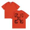 9014 Off-White 2025 Frühjahr/Sommer Neue Rendering Pfeilmuster Rundhals Kapuzen Kurzarm Herren- und Damen-T-Shirts