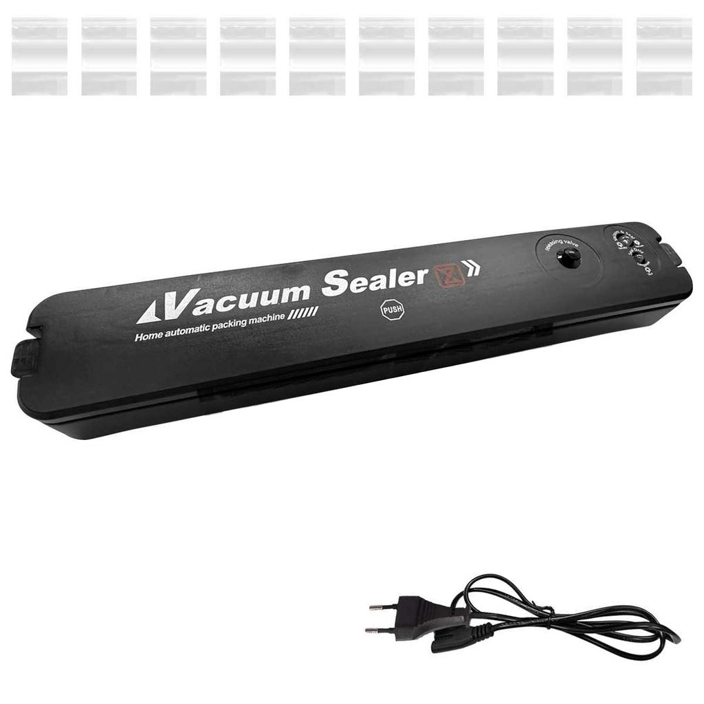 220V EU Plug Food Vacuum Sealer Packaging Machine with Free 10pcs Vacuum Bags Household Kitchen Food Vacuum Sealing