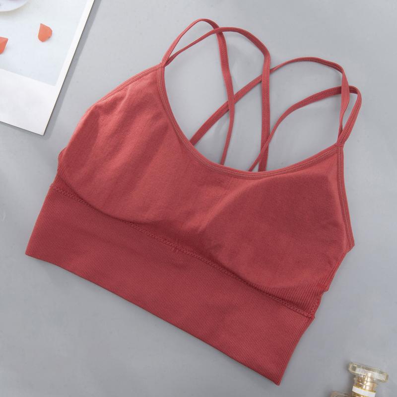Frauen Dünne Cross Strap Sport-Bh Push-Up Schönheit Zurück Gepolsterte Büstenhalter Weibliche Atmungsaktive Fitness Unterwäsche