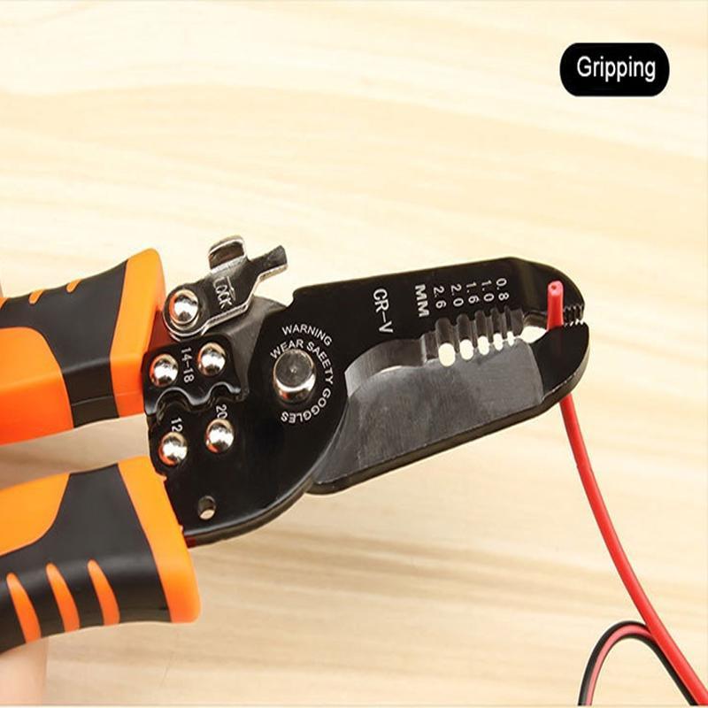 175mm Abisolierzange Crimpzange Abisolierer Multifunktionaler Ringcrimper Elektriker Abisolierwerkzeuge Netzwerkkabel Abisolierwerkzeuge