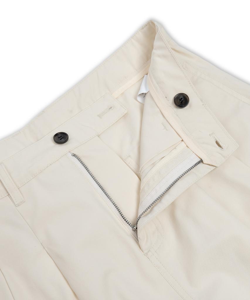 MUDSALT Double-Tuck Chino Wide Pants Cream
