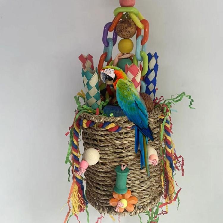 Bird Foraging Basket Bird Foraging Toy Seagrass Basket Bird Toy Chewable Parrot