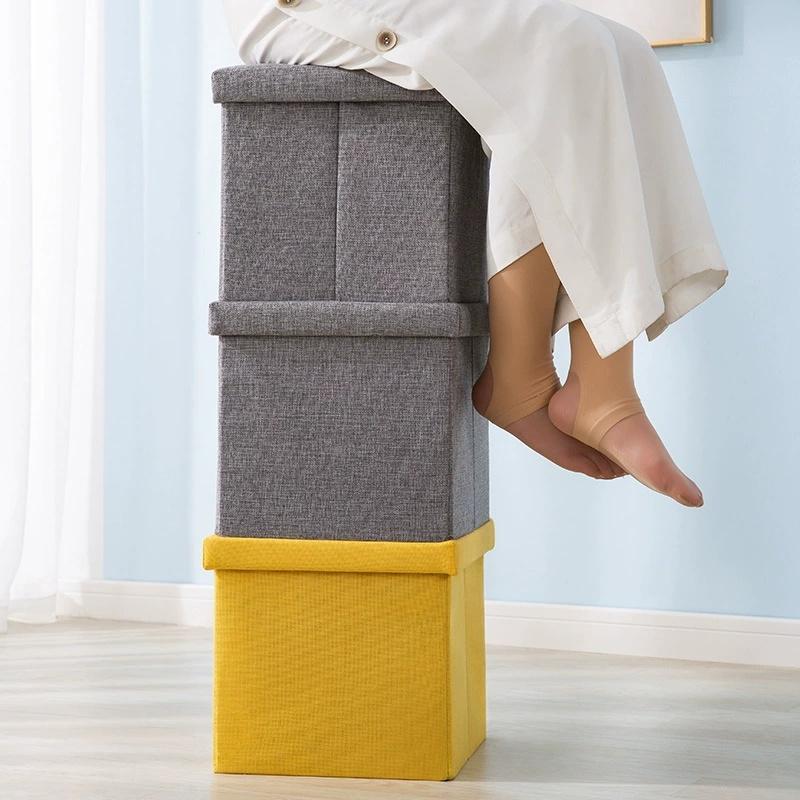 1pc folding storage stool, a compact household step stool perfect for changing shoes, durable and space-saving