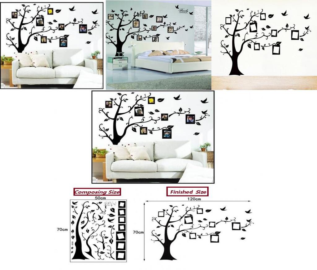 Modern Minimalist Photo Tree Wall Sticker For Living Room And Bedroom Decor