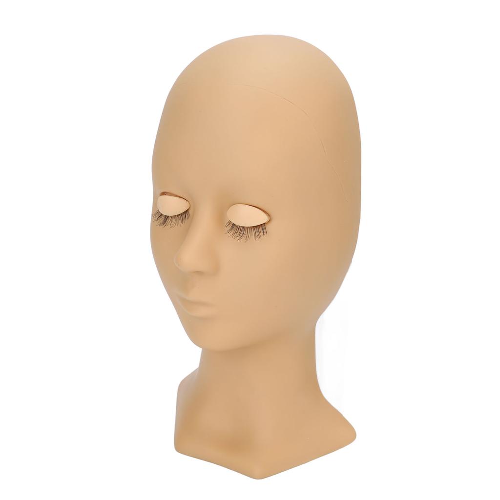 Lash Extension Practice Mannequin Head Silicone Makeup Training Head with 4 Pairs Replaceable Eyes