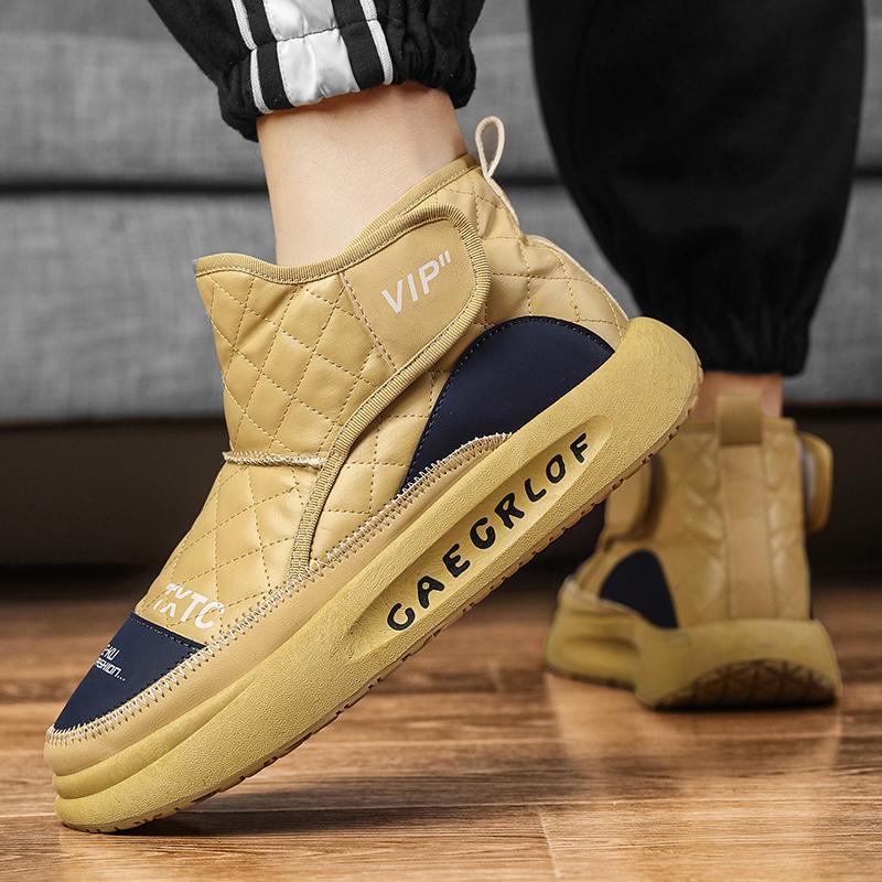 Fashion Men Snow Boots Outdoor Shoes For Male Thick Sole Sneakers for Men Winter Shoes Botines Tenis Keep Warm Fluff Mens Ankle Boots
