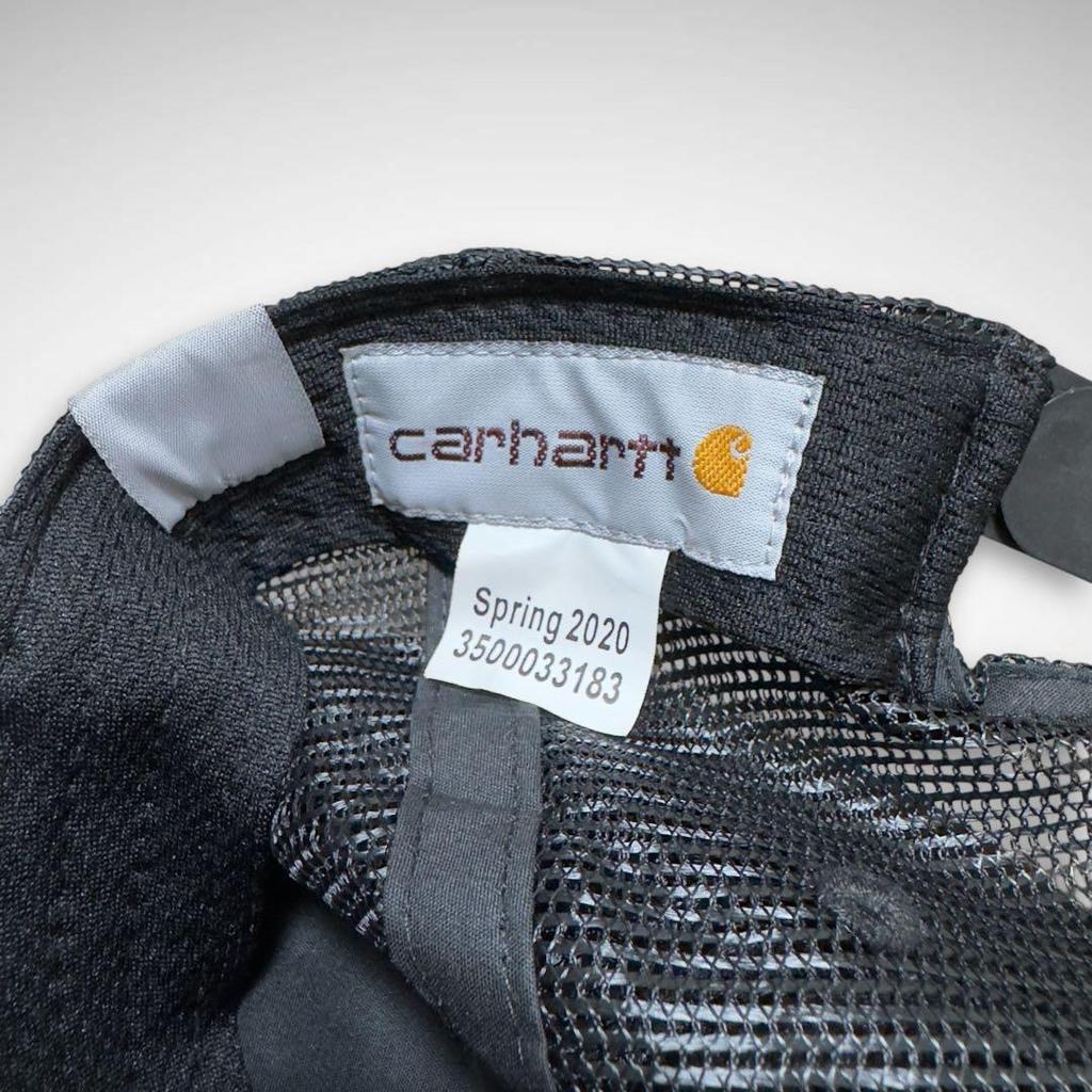 [USED] Carhartt Black Duck Mesh Cap, Solid Black Hat, Carhartt Snapback