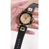 GUESS Women's 38mm Analog Watch, Black/Two-Tone/Champagne.
