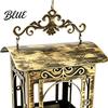 Bird Feeder Retro Metal Feeder, Hanging with Transparent Acrylic Bronze Texture Panels, Decorative Garden for Backyard Wild Birds Window