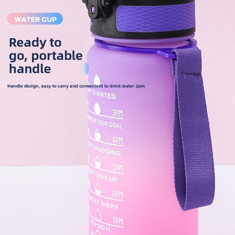 Gradient Color Space Cup, Large-capacity Portable Bouncy Lid Outdoor Water Bottle, Fitness and Sports Water Cup