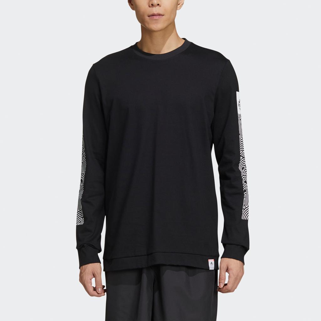 Adidas x Hiroko Takahashi Edition LS Tee with Geometric Print Men Tops Black GD4976
