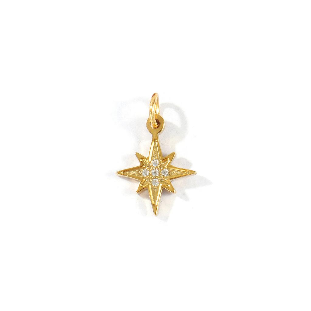 1 Piece Mini Flower Heart Star 304 Stainless Steel Charms Multicolor Cubic Zirconia 18K Gold Plated Pendant DIY Necklace Making