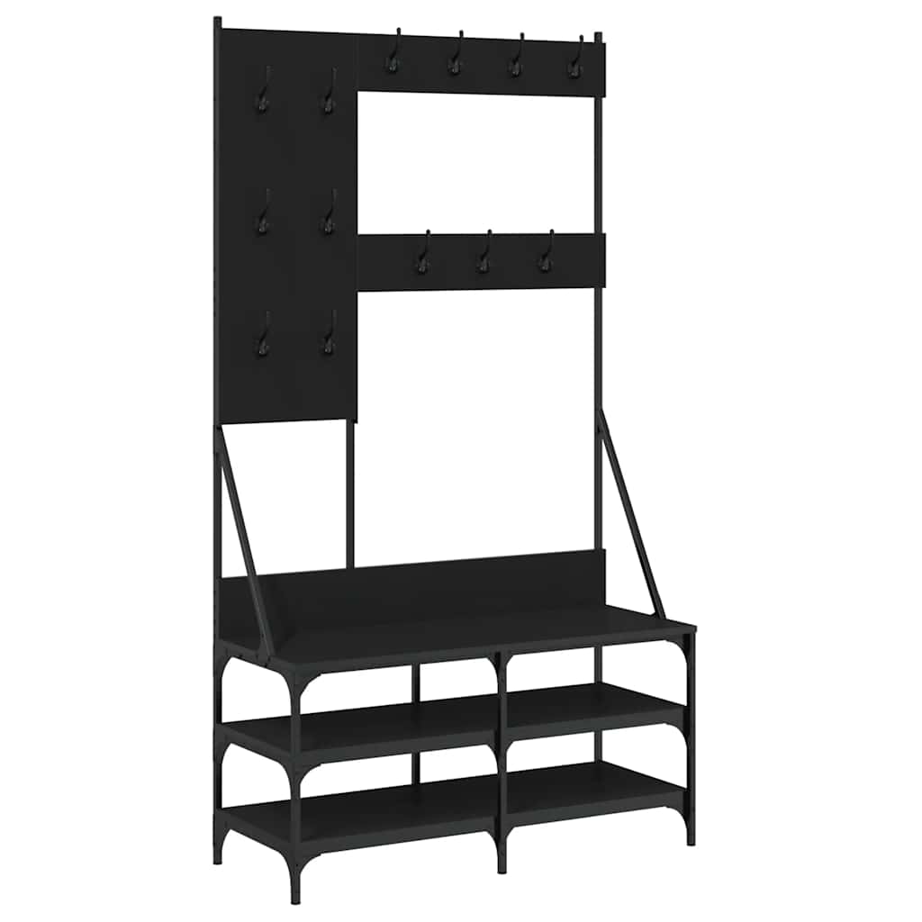 Clothing Rack with Shoe Shelf Black 100 X 40 X 184 Cm