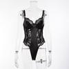Europäischer & Amerikanischer Lackleder-Spitzen-Body - Damen Sexy Dessous Set