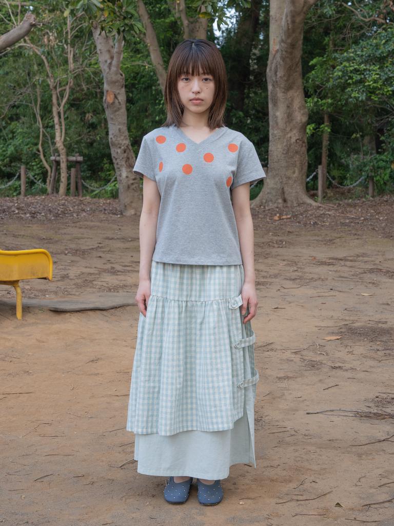 Pibeuseupibeuseu Check Overlay Maxi Skirt / Mint