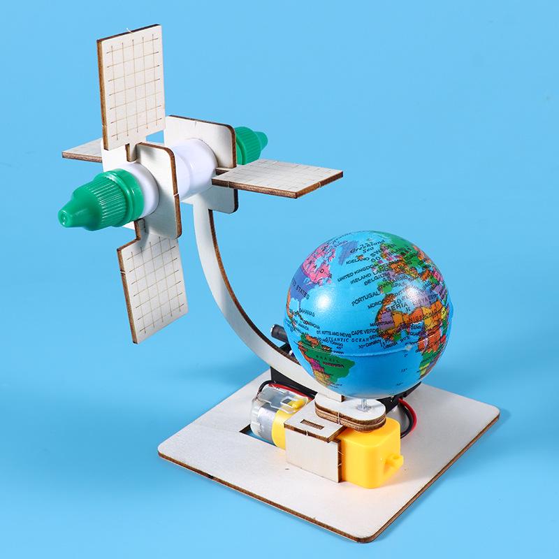 Handmade Geosynchronous Satellite Model: DIY Rotating Orbit for Space Science.