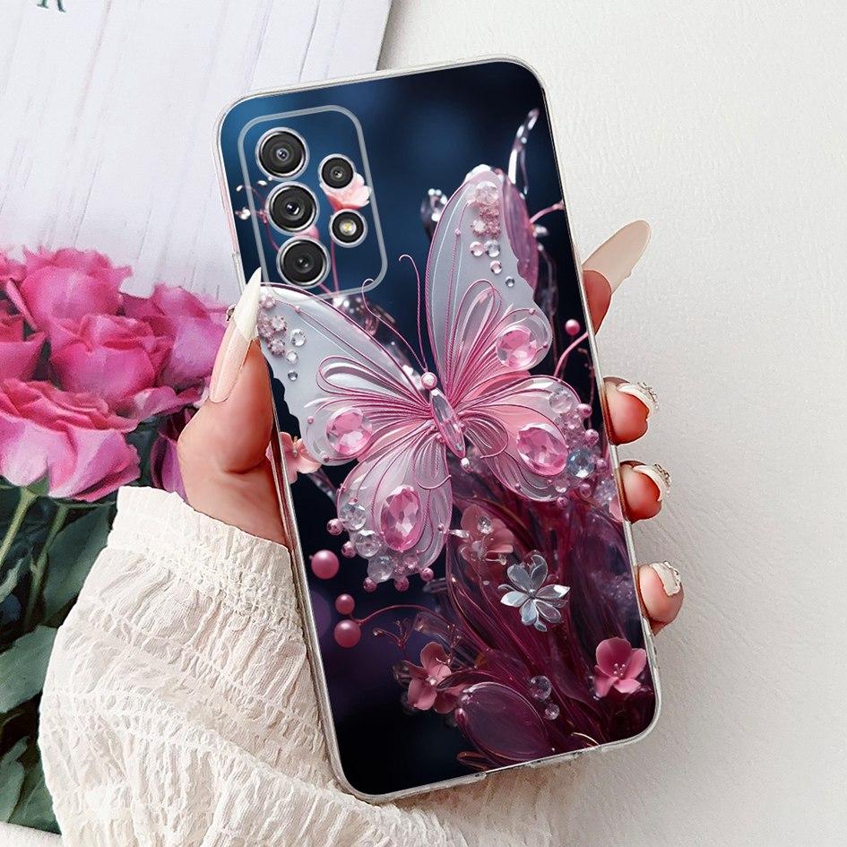For Samsung Galaxy A52 Case SM-A525F Cover New Stylish Flower Butterfly Soft Silicone Phone Cases For Samsung A72 A52s 5G Fundas
