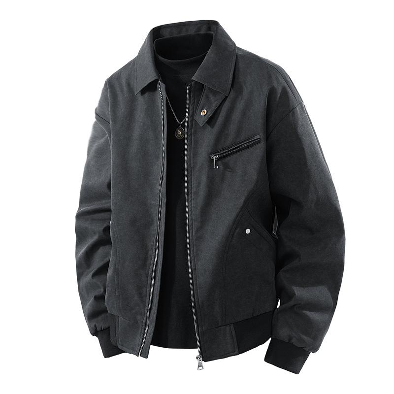 Jacket Men's Lapel Season Contrasting Colors Early Spring Couple Casual Loose Men's Coat
