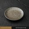 Handmade Jianzhan Coarse Pottery Teacup Set with Hammered Pattern - Retro Ceramic Kung Fu Tea Cup & Coaster