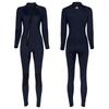 Women 3mm Neoprene One-Piece Thermal Wetsuit Mock Neck Long Sleeve Front Diagonal Zipper Jumpsuit for Swimming Surfing Diving
