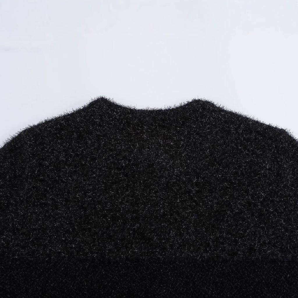 European & American Style Women's Beaded Knitted Cardigan with Metal Wire Flowers, 2024 Autumn Collection