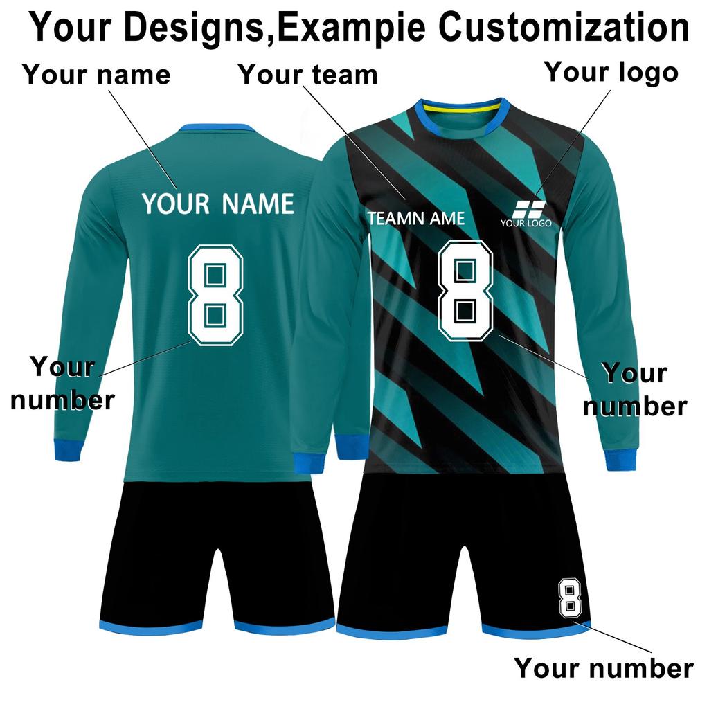 Kit de camisas personalizadas masculinas meninas com número de nome camisas de futebol personalizadas para meninos terno de treinamento