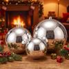 Oversized Silver Reflective Christmas Decors Ball Portable Plastic Hanging Ornament For Christmas And Parties