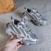 Women's 2024 Spring Fashion Height-Enhancing Breathable Mesh Dad Shoes: Versatile Soft-Soled Thick-Sole Casual Sports Footwear