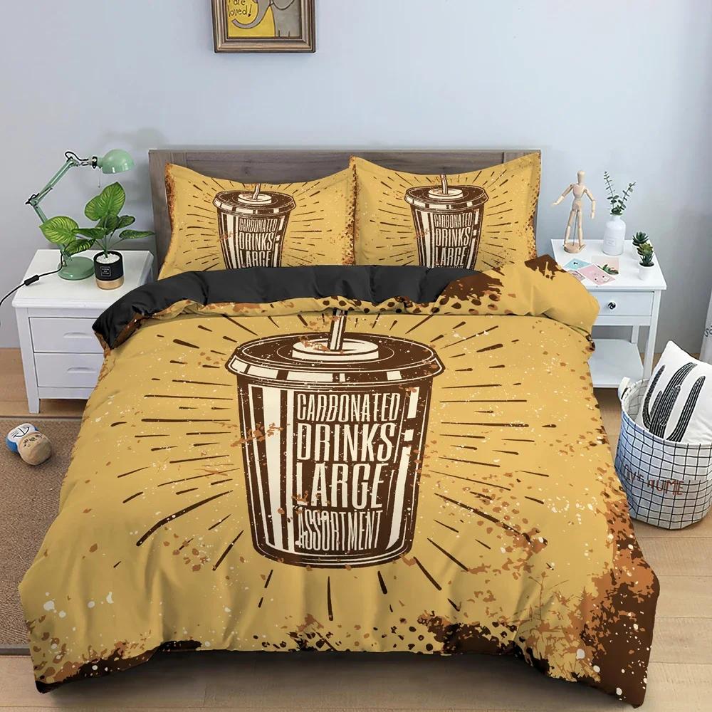 Grunge Background Illustration Duvet Cover Set 3D Retro Bedding Set With Pillowcase King Queen Twin Size Bedclothes 2/3Pcs