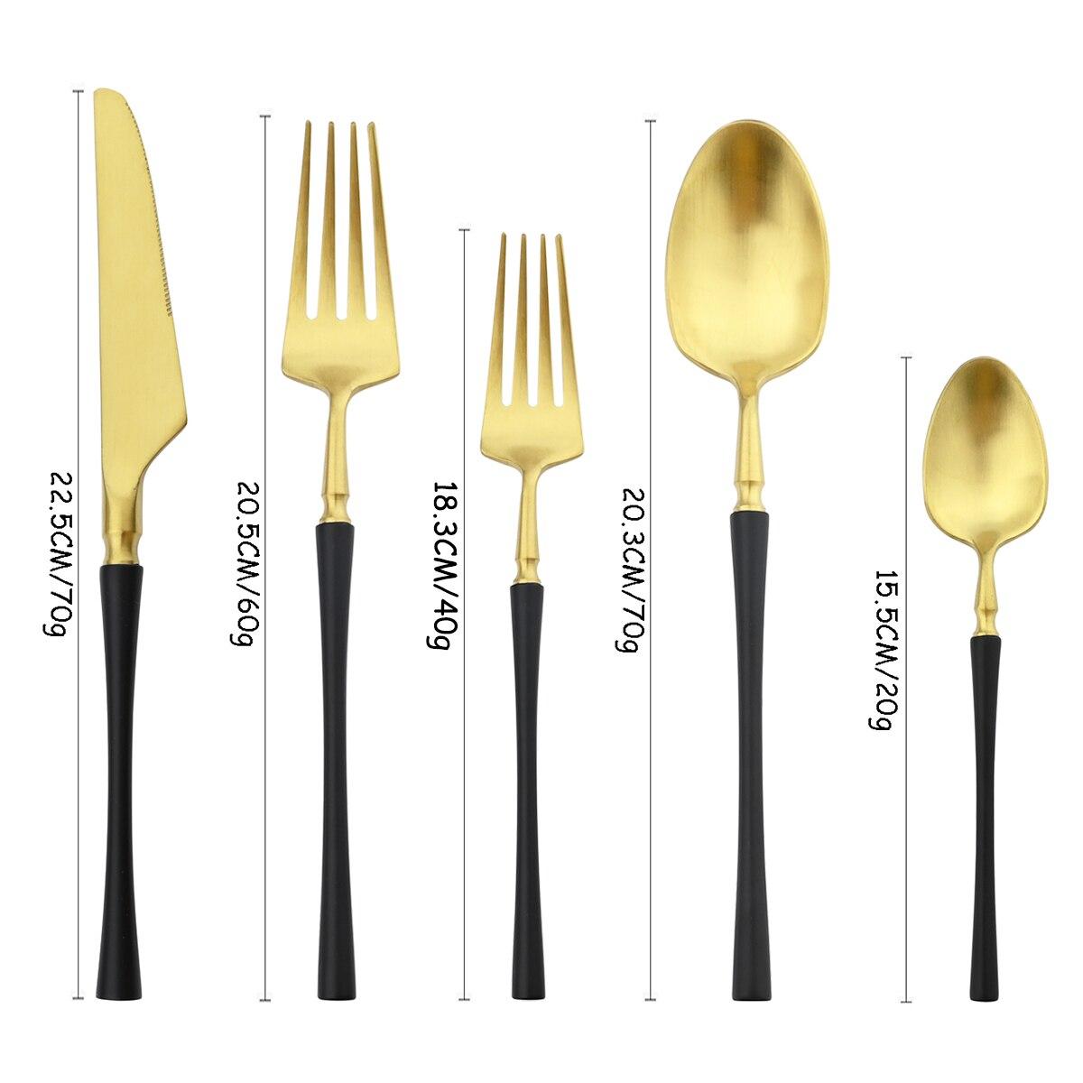 

5 шт./компл. матовая посуда из нержавеющей стали 304, набор посуды из розового золота, набор столовых приборов, десертная вилка, ножи, ложка, набор кухонных столовых приборов золотой/чёрный