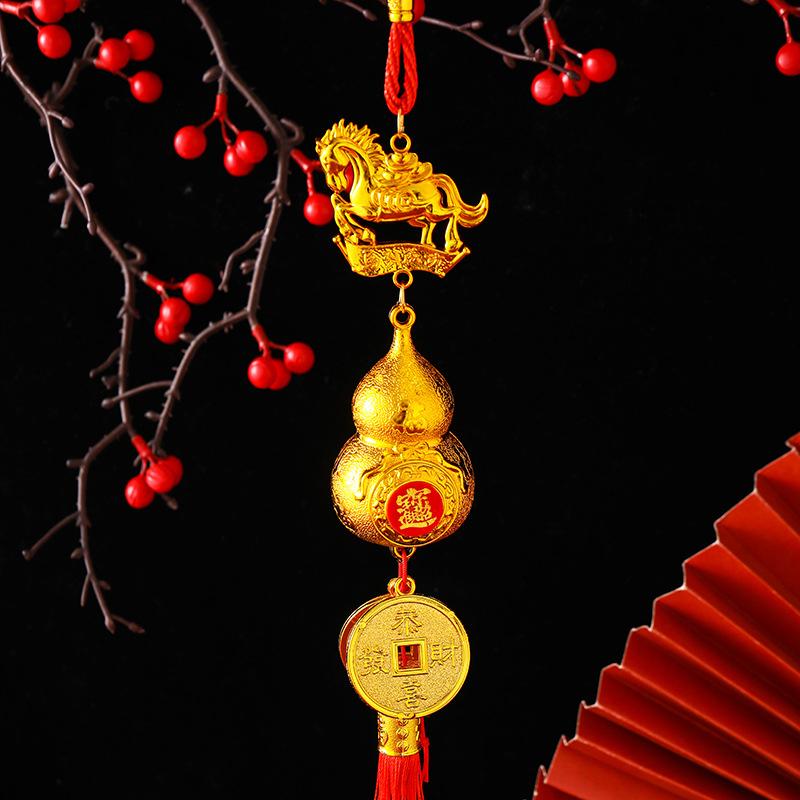 2026 Year Of The Horse Wall Hanging Car Ornament Chinese  Year Red Gold Pendant Lucky Decoration Housewarming Gifts