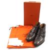 HERMES Ankle boots  Double Monk Leather Shoes Dark brown leather mens 40.5 Used