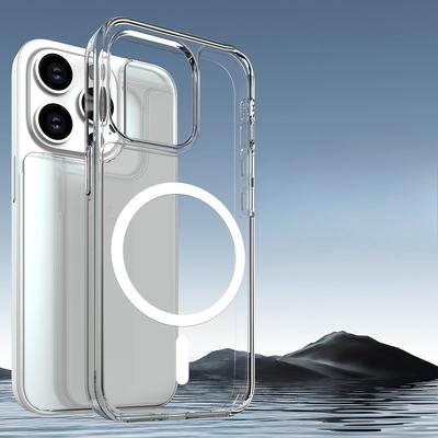 Suitable for Apple 14 Phone Case, Transparent 16Pro Anti-drop Detachable Back Cover, IPhone15 Protective Case, Magnetic Case