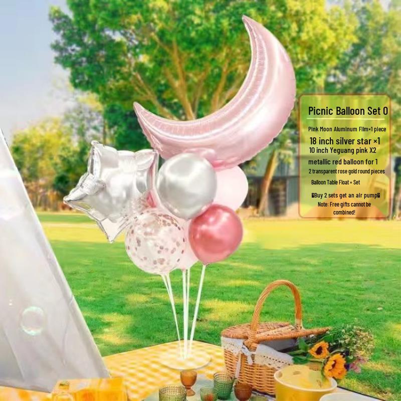 Smiley Daisy Balloon Set: Picnic & Birthday Photo Props for Kids