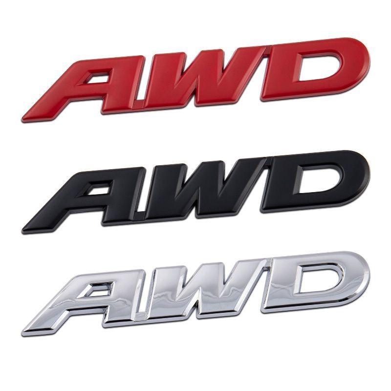 Car four-wheel drive logo stickers AWD car logo body stickers 3D modified metal stickers Internet celebrity creative AWD decorative tail box stickers