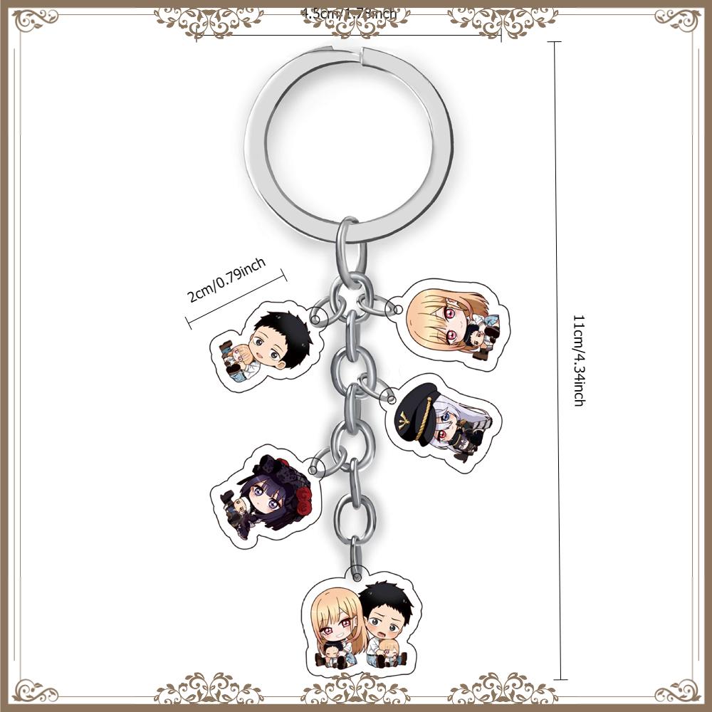 My Dress-Up Darling Plastic Anime Keychain Kitagawa Marin Bag Tag Cute Decorative Baji Cartoon Keyrings Trendy Gift